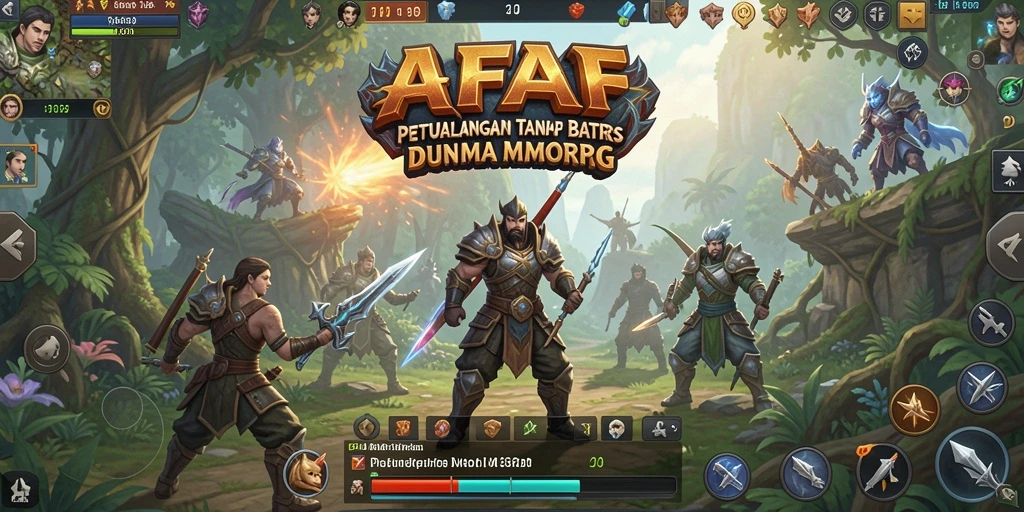 Tampilan gameplay AFAF dengan aksi seru dalam dunia MMORPG.