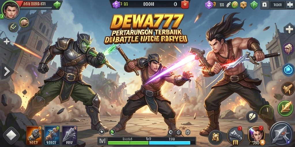 Tampilan gameplay DEWA777 yang memukau di arena Battle Royale.