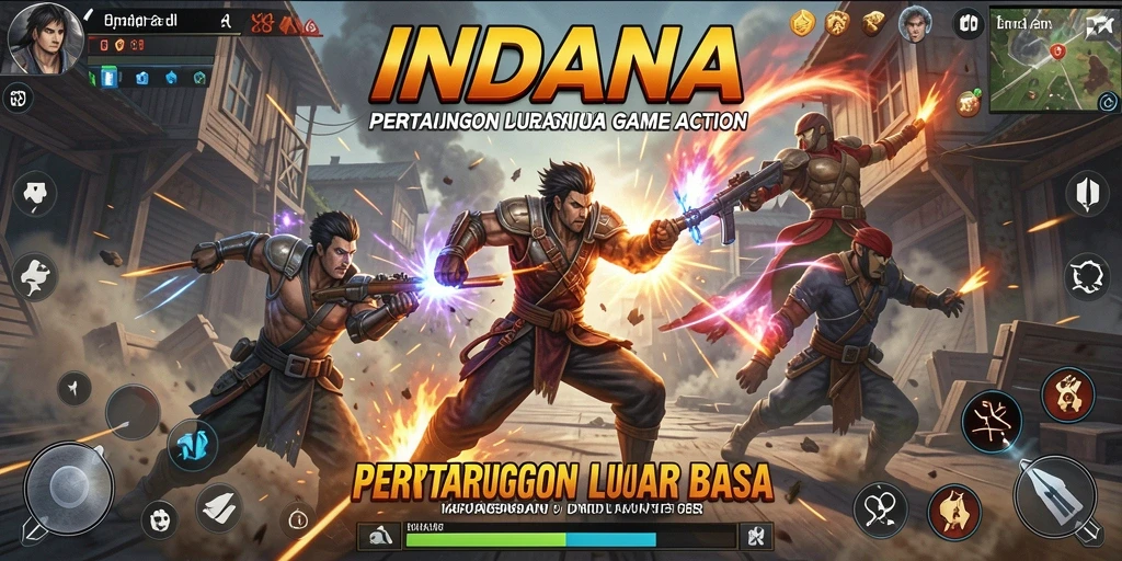 Gameplay seru dalam INDAAA dengan pertarungan yang intens.
