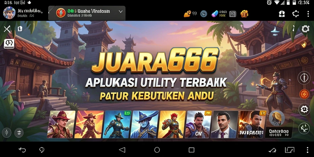 Tampilan utama JUARA666 dengan berbagai fitur utility yang mudah diakses.