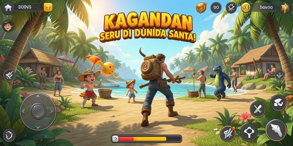 Screenshot gameplay yang penuh warna dan menarik.