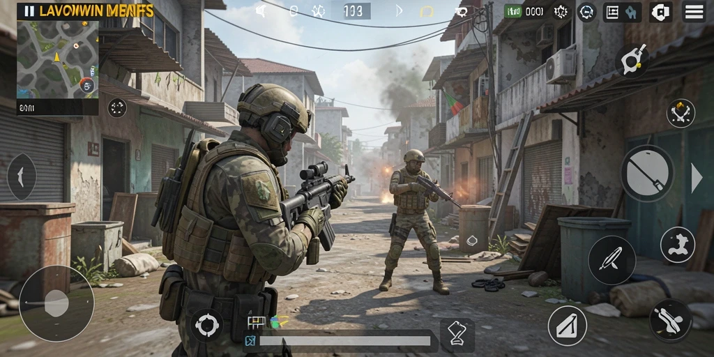 Gameplay intens LAVOWIN dengan aksi tembak-menembak yang seru.