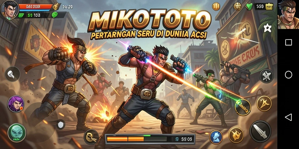 Screenshot gameplay MIKOTOTO dengan pertarungan seru dan karakter menawan.