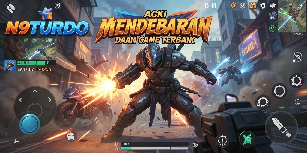 Tampilan gameplay N9TURBO yang penuh aksi seru.