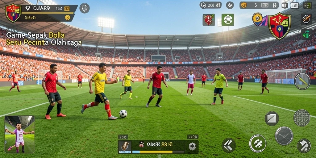 Gameplay seru dan mendebarkan dalam OJA89 yang menyuguhkan pertandingan sepak bola.