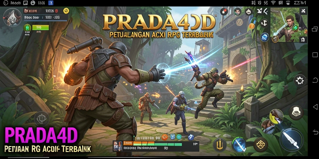 Tangkapan layar menampilkan aksi pertempuran seru di PRADA4D.